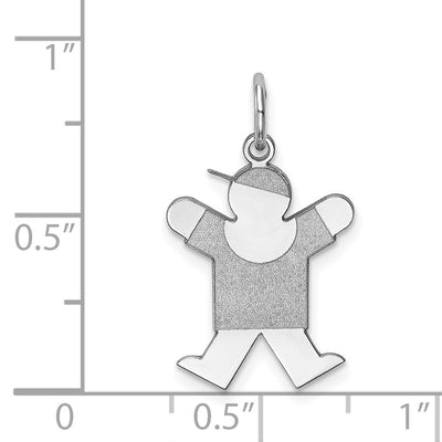 Sterling Silver Rhodium-plated Joy Kid Charm, 23 x 14mm