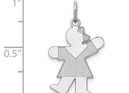 Sterling Silver Rhodium-plated Kiss Kid Charm (Style XK1211SS)
