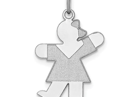 Sterling Silver Rhodium-plated Kiss Kid Charm (Style XK1211SS)