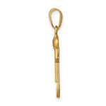 14K Two-Tone Small Boy w/ Hat on Left Engravable Charm view