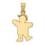 14K Two-Tone Small Boy w/ Hat on Left Engravable Charm view