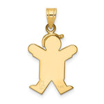 14K Solid Engravable Boy w/ Hat on Right Charm view
