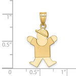 14K Solid Engravable Boy w/ Hat on Right Charm view