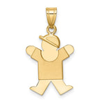 14K Solid Engravable Boy w/ Hat on Right Charm view