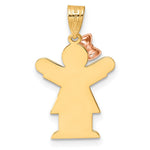 14K Two-Tone Small Girl on Left Engravable Charm view