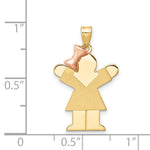 14K Two-Tone Small Girl on Left Engravable Charm view
