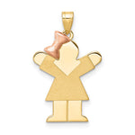 14K Two-Tone Small Girl on Left Engravable Charm view