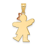 14K Two-Tone Small Girl on Right Engravable Charm view