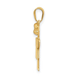14K Solid Engravable Girl w/ Bow on Left Charm view