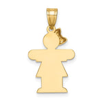 14K Solid Engravable Girl w/ Bow on Left Charm view