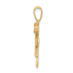 14K Two-Tone Small Girl w/ Bow on Right Engravable Charm view