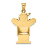 14K Puffed Boy w/Hat on Right Engravable Charm view