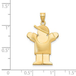 14K Puffed Boy w/Hat on Right Engravable Charm view