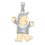 14K Two-Tone Puffed Boy w/Hat on Left Engravable Charm view