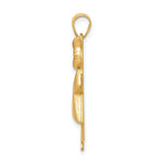 14K Two-Tone Puffed Girl with Bow on Right Engravable Charm, 30 x 18mm view