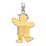 14K Two-Tone Large Boy w/Hat on Left Engravable Charm view