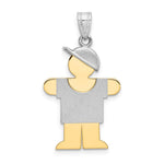 14K Two-Tone Large Boy w/Hat on Right Engravable Charm view