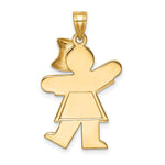 14K Two-Tone Large Girl w/Bow on Right Engravable Charm, 30 x 20mm view