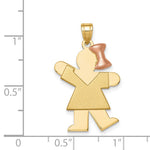 14K Two-Tone Large Girl w/Bow on Right Engravable Charm, 30 x 20mm view