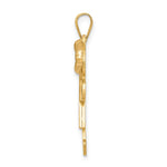 14K Two-Tone Large Girl w/Bow on Right Engravable Charm, 30 x 18mm view