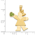 14K Girl with CZ August Birthstone Charm view