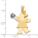 14K Girl with CZ June Birthstone Charm view