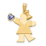 14K Girl with CZ June Birthstone Charm view