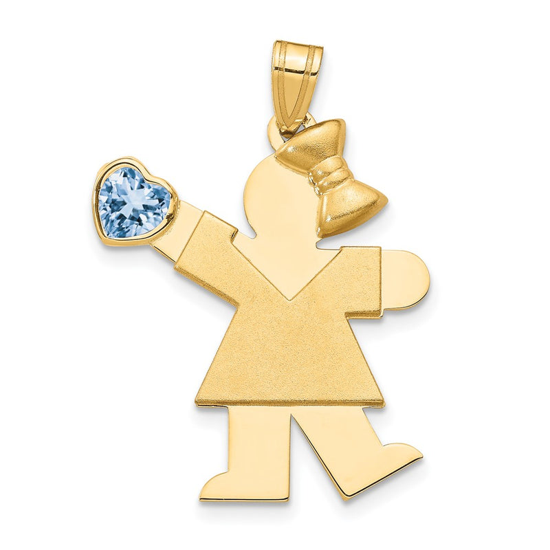 14K gold cubic zirconia birthstone charm
