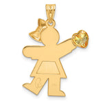 14K Girl with CZ November Birthstone Charm view
