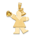14K Girl with CZ November Birthstone Charm view