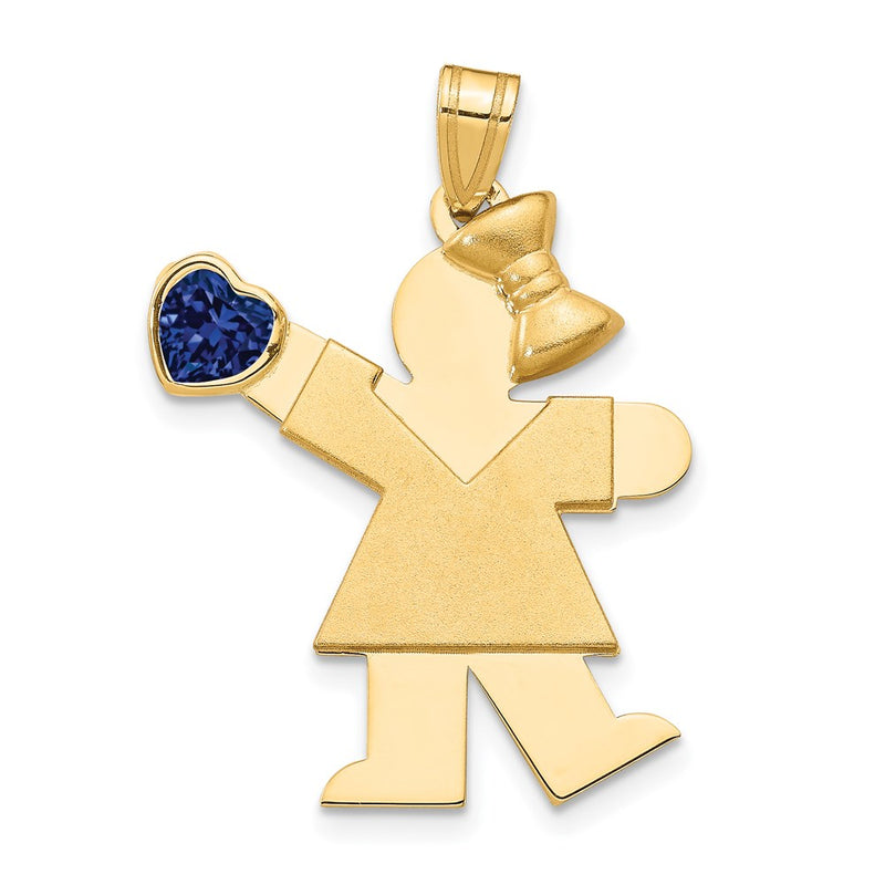 14K gold cubic zirconia birthstone charm