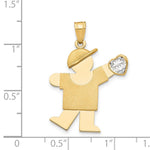 14K Boy with CZ April Birthstone Charm view