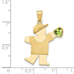 14K Boy with CZ August Birthstone Charm view