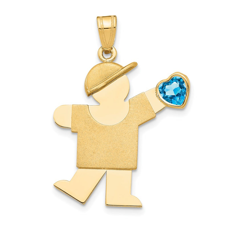 14K gold cubic zirconia birthstone charm
