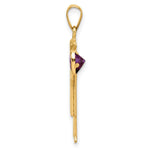 14K Boy with CZ February Birthstone Charm view
