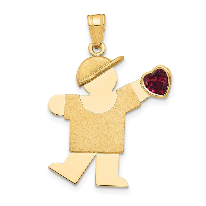 14K gold cubic zirconia birthstone charm
