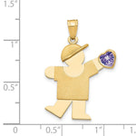 14K Boy with CZ June Birthstone Charm view