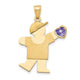14K Boy with CZ June Birthstone Charm