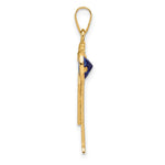 14K Boy with CZ September Birthstone Charm view