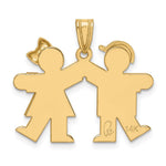14K Solid Boy Facing Right and Girl Facing Left Engravable Charm view