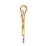 14K Two-Tone Small Double Girls Engravable Charm, 25 x 25mm view