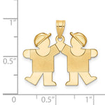14K Solid Double Boys Engravable Charm view