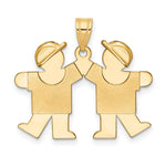 14K Solid Double Boys Engravable Charm view