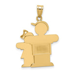 14K Big Boy and Little Girl Engravable Charm view