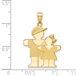 14K Big Boy and Little Girl Engravable Charm view