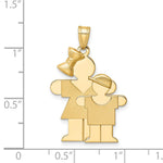 14K Big Girl and Little Boy Engravable Charm view