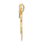 14K Solid Engravable Large Double Girls with Bows Charm view
