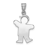 14K White Gold Small Boy w/Hat on Left Engravable Charm view