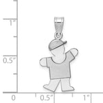 14K White Gold Small Boy w/Hat on Left Engravable Charm view