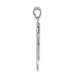 14K White Gold Medium Boy w/Hat on Right Engravable Charm, 30 x 18mm view
